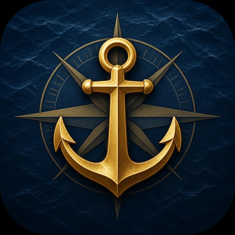 Ícone do jogo Mares Livres com âncora dourada